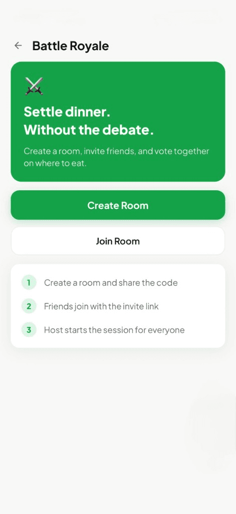 Swipy Battle Royale — create or join a room